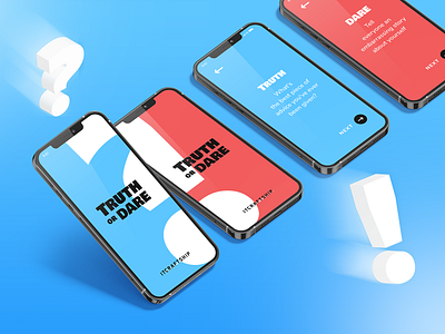 Truth Or Dare app branding design game illustration minimal typography ui ux vector