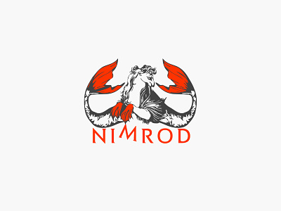 Nimrod Life logo branding design ethereal fantasy flat illustration lettering logo sea horse sea monster type vector