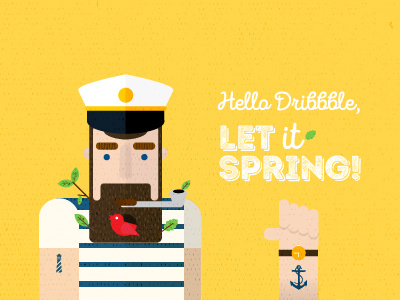 Capitain Long hand capitain character dribbble hand meetup spring vector