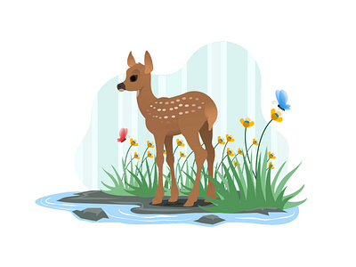 Deer vector illustration Concept for Children book