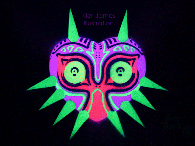 Majoras Hypnosis art gaming gif hypnotic legend of zelda majoras mask neon nintendo spray paint stencil zelda