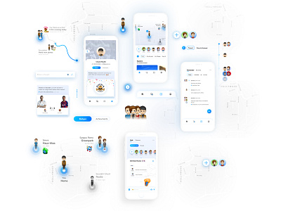 Concept app - Reflecting personal life into online community application design community dribbble illustration interaction design interfacedesign mobile ui design ui ux uipractice ux design visuals