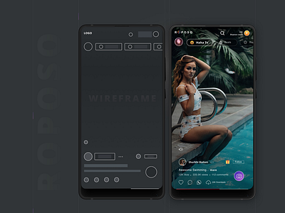 Roposo home screen ui ux visualdesign