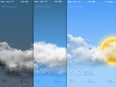 Weather App app clean colors fun icons ios7 iphone minimal ui weather