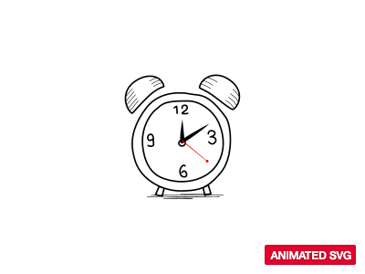 Animated SVG icon alarm animated clock flatme icon svg