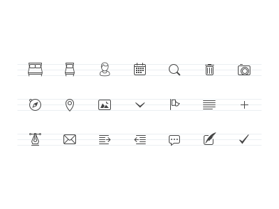 Simple outline icons