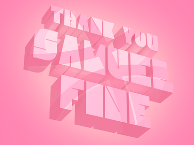 Thank You debut font pink