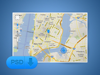 Map [@2x] awesome blue free google maps gui map psd texture ui web design