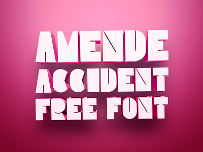 AMENDE 3d color font free personal portfolio pink work