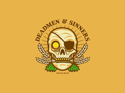 Deadmen And Sinners beer craftbeer illustration logo skull vector