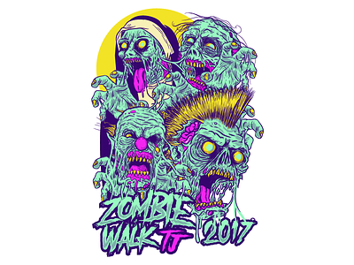 Zwtj 2017 design illustration tshirt vector zombie