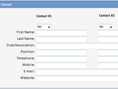 Contacts blue contact gray web website