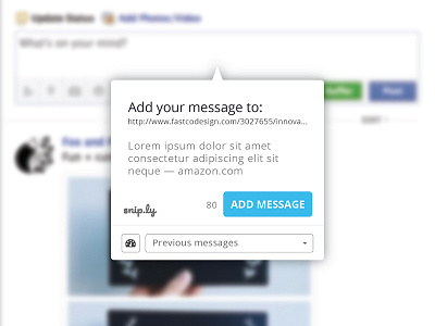 Sniply Extension Tooltip button chrome design extension icon interface message progress sniply tooltip ui ux