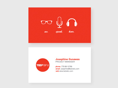 TEDxSFU Business Card business card identity print stationary tedxsfu