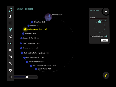 Network Graph Music Player - album view