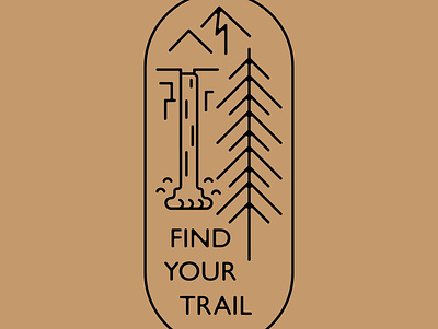 Find Your Trail design flat graphic design icon illustration illustration art logo outdoors patches typography vector