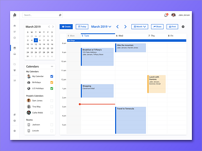 Calendar - System UI calendar crm design ui ux