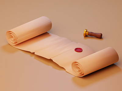Scroll 3d blender design illustration