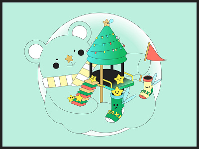 Star Commander bear christmas design illustration imagine star