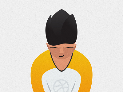 Hello Dribbble character creative design flat illustration vector