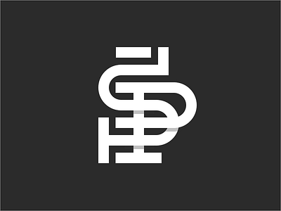 ŠP • initials black and white grid initials logo logotype mark serif symbol type