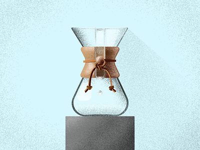 Chemex coffeemaker chemex coffee filtercoffee grain grainy illustration love poster vector