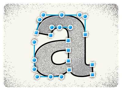 Illustration of "a" a bezier curves design grain grainy illustration letter type typography vector