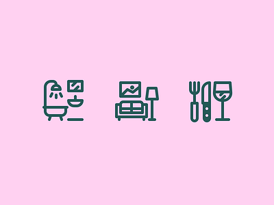 Home Icons bath dinner icons livingroom pixelperfect vector