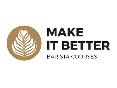 Logo for Make It Better baristacourses cappuccino coffee latte art logo mark rosetta vector