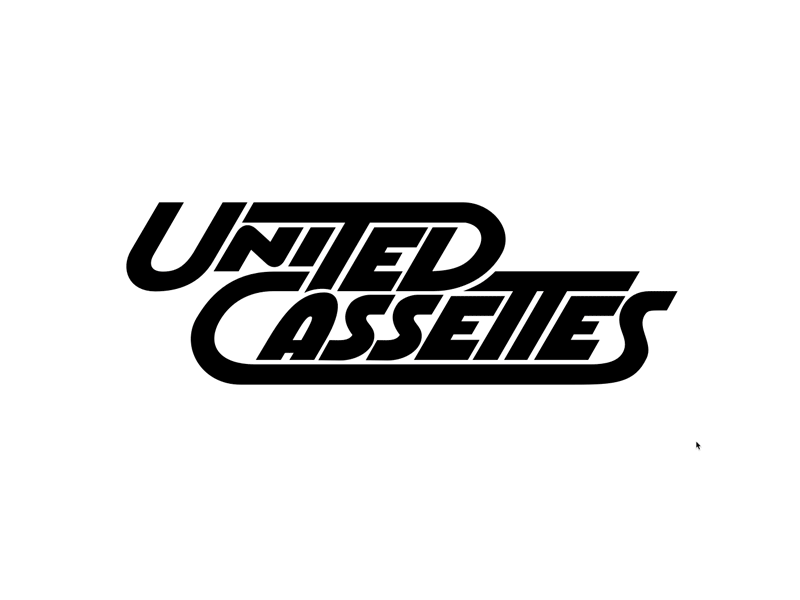 Custom lettering for United Cassettes bezier black and white curves customlettering glyphs lettering letters logo logotype mark redesign serif