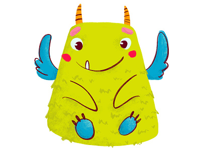 Green Monster book illustration character design cute illustration kawaii kids illustration monster