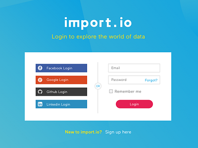 Login page login signup social