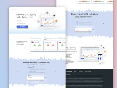 Tradign Platform Landing Page bitcoin blue daniel digital dziuba landing landingpage minimal stocks trading ui white