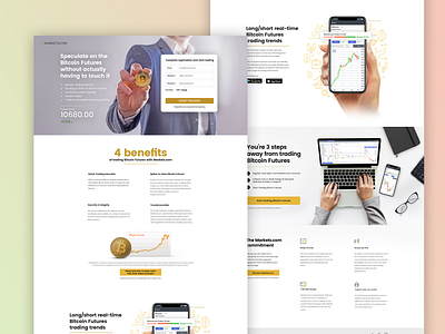 Tradin Platfom Landig Page bitcoin clean daniel dziuba gold graph landig landingpage leads leasd minimal trading ui web website