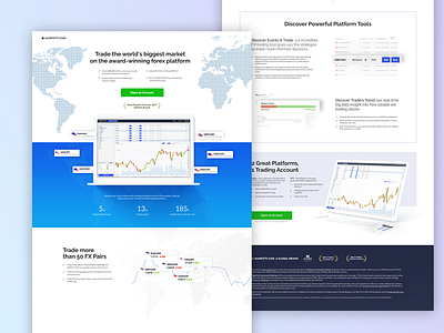 Tradign Platform Landing Page blue daniel digital dziuba icons landign page landing landingpage laptop trading ui ui design web webdesign