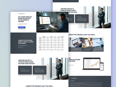 Trading Platform Landing Page clean daniel design digital dziuba finance landing landing page landingpage stocks trading ui webdesign