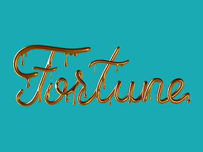 Fortune Gold c4d cinema gold lettering type