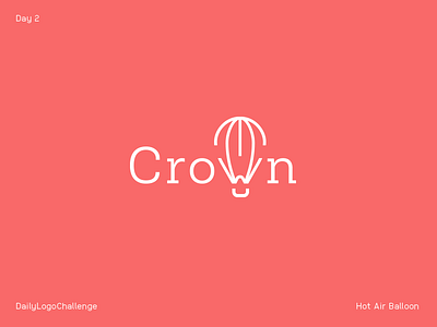 Hot Air Balloon dailylogochallenge baloon crown dailylogochallenge hot air balloon logo logo design slabserif