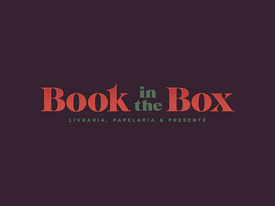 Book In The Box. book book store branding chic custom lettering logo modern chic present serif vector