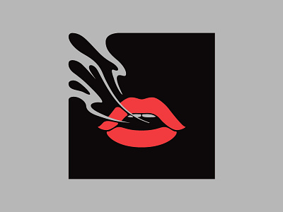 La Crema. girl lips illustration smoke smoking stoners symbol