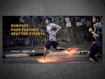 RUNderground Ad. adidas blackletter brushes crew lettering runner running spray são paulo runners