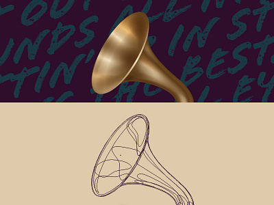 Gramophone. flyer gradient icon jazzy lyrics musical sound vector