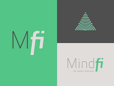 MindFi branding clean modern connection pyramid wi fi wireless