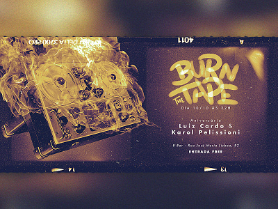 Burn The Tape. analogic audio tape experimental film burn flyer recording super8