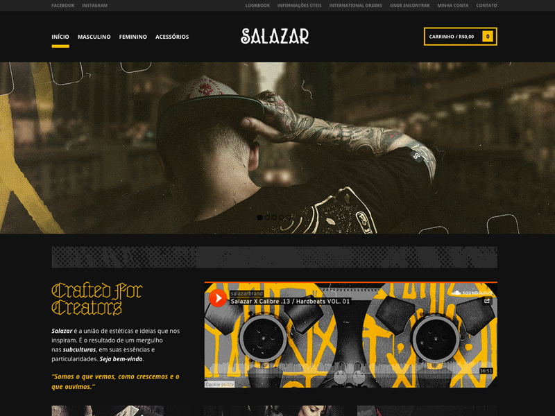 Salazarstore.com clothing company streetwear ui urban website