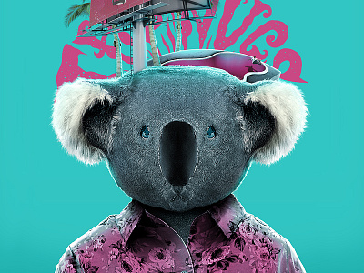 Coala Festival 2015 AD brazilian music illustration koala bear mixed media music festival tropical