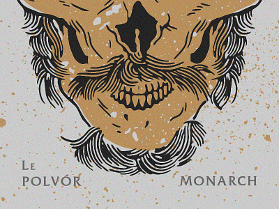 Le Polvór M. beard book cover illustration old skull vintage