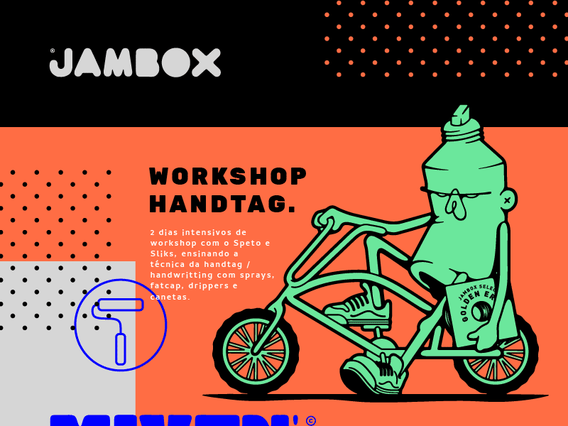 JAMBOX Rebranding bike graffiti illustration lowrider bike marker media house modern music progress vinyl workshop
