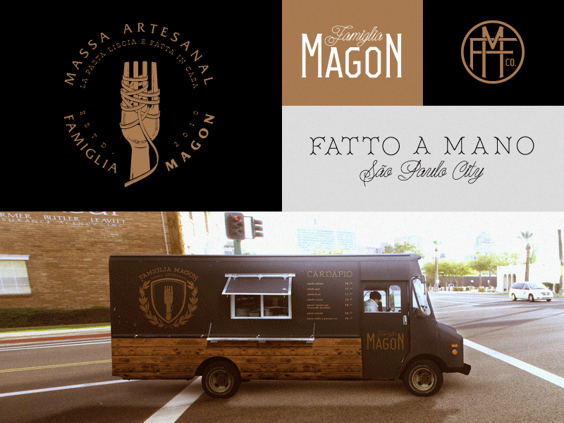 Famiglia Magon. food food truck foodtruck hand made italian mockup pasta restaurant