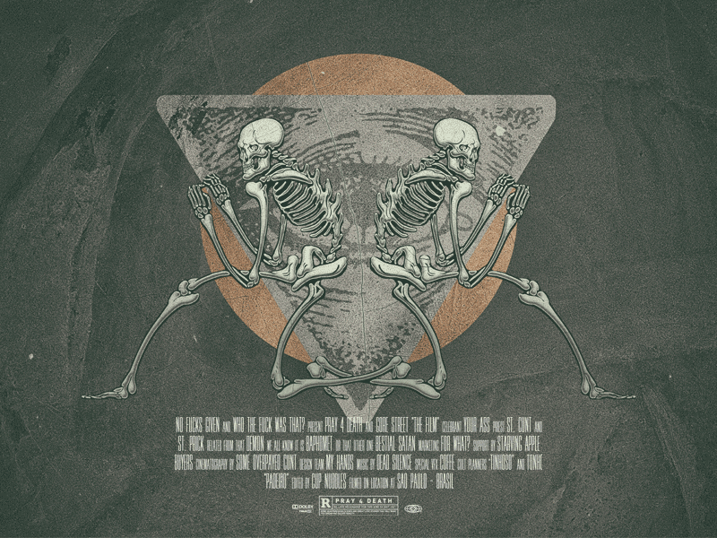 Pray4Death. cult death illustration kult movie poster mystic pray satan skeleton skull video clip